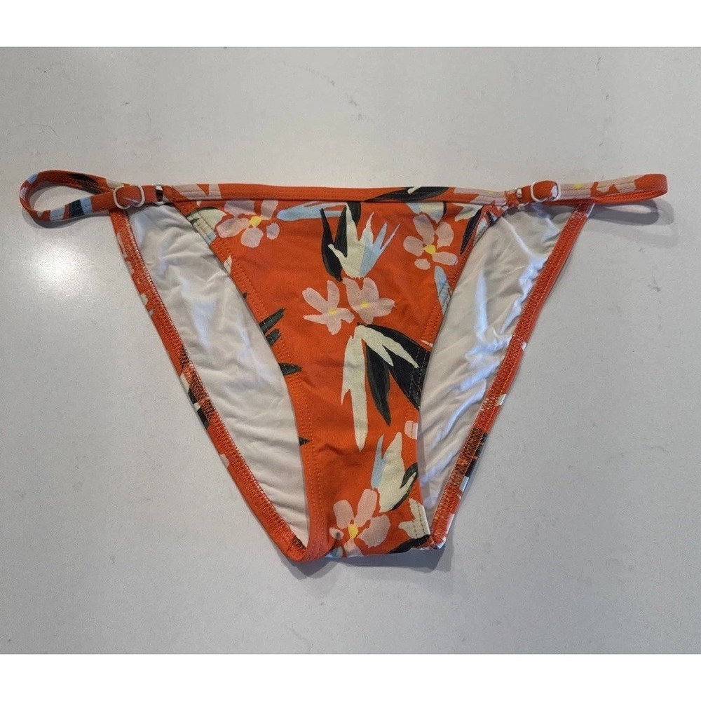 Solid & Striped The Lulu Bikini Bottom Vida Floral‎ Size Small Orange Tropical